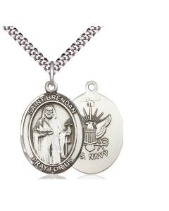 St Brendan Navy Oval Patron Saint Series Available in 2 Sizes