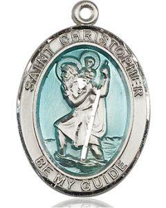 St Christopher w/Epoxy Oval Patron Saint Series Available in 3 Sizes