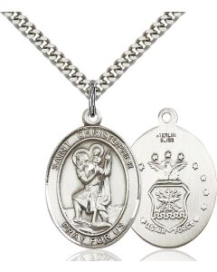 St Christopher Air Force Oval Patron Saint Series Available in 2 Sizes