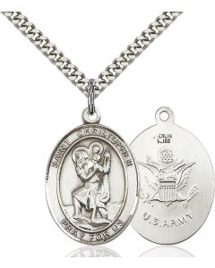 St Christopher Army Oval Patron Saint Series Available in 2 Sizes