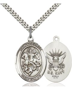 St George Navy Oval Patron Saint Series Available in 2 Sizes