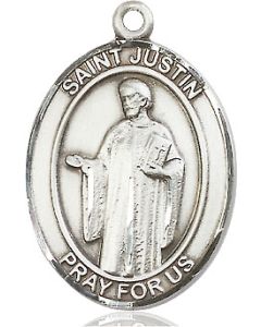 St Justin Oval Patron Saint Series Available in 3 Sizes