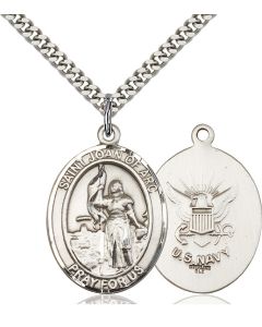 St Joan of Arc Navy Oval Patron Saint Series Available in 2 Sizes