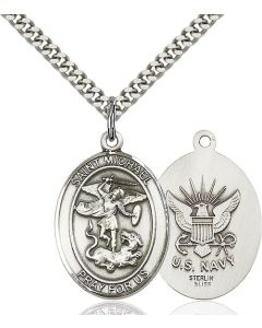 St Michael Navy Oval Patron Saint Series Available in 2 Sizes