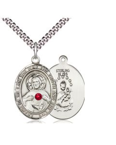 Scapular - Ruby Stone Oval Patron Saint Series Avaliable in 2 Sizes