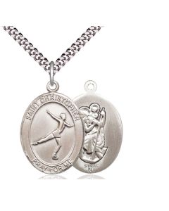 St Christopher Figure Skating Oval Patron Saint Series Available in 3 Sizes