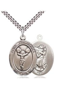 St. Christopher Cheerleading Oval Patron Saint Series Available in 3 Sizes