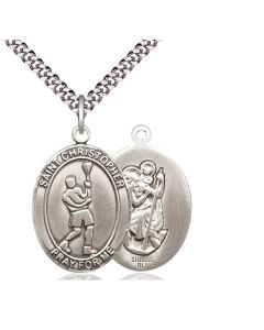 St Christopher Lacrosse Oval Patron Saint Series Available in 3 Sizes