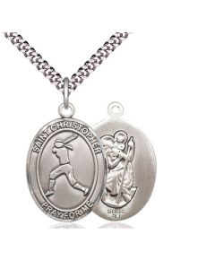 St Christopher Softball Oval Patron Saint Series Available in 3 Sizes