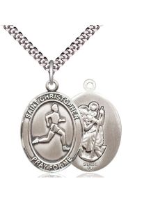 St. Christopher Track&Field Oval Patron Saint Series Available in 3 Sizes