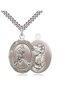 St Christopher Ice Hockey Oval Patron Saint Series Available in 3 Sizes