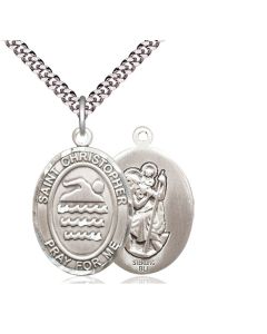 St Christopher Swimming Oval Patron Saint Series Available in 3 Sizes
