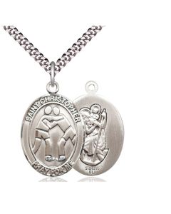 St Christopher Wrestling Oval Patron Saint Series Available in 3 Sizes