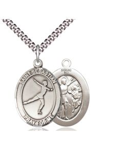 St Sebastian Figure Skating Oval Patron Saint Series Available in 3 Sizes