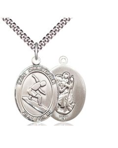 St Christopher Surfing Oval Patron Saint Series Available in 3 Sizes