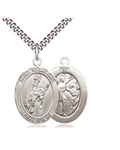 St Sebastian Rodeo Oval Patron Saint Series Available in 3 Sizes