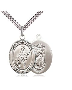 St Christopher Rodeo Oval Patron Saint Series Available in 3 Sizes