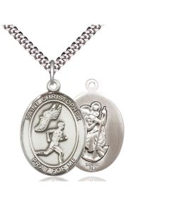 St. Christopher Track&Field Oval Patron Saint Series Available in 3 Sizes