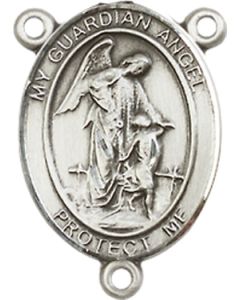 Guardian Angel w/ Child 8118CTR - 3/4 x 1/2 Rosary Center