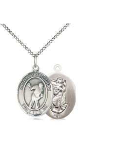 St Christopher Lacrosse Oval Patron Saint Series Available in 3 Sizes