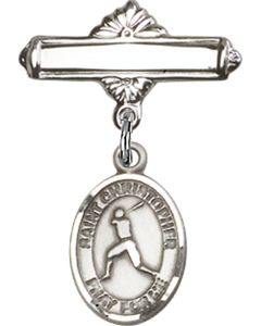 St Christopher Baseball Baby Badge - 9150/0730