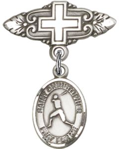 St Christopher Baseball Baby Badge - 9150/0731