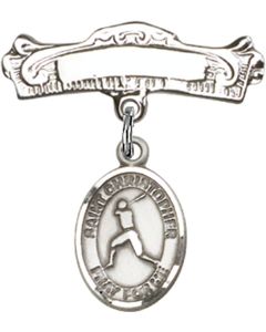 St Christopher Baseball Baby Badge - 9150/0732