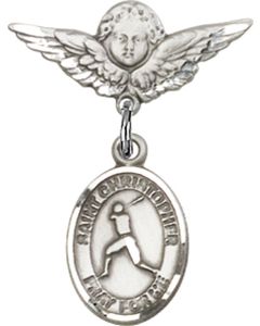 St Christopher Baseball Baby Badge - 9150/0735
