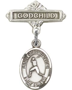 St Christopher Baseball Baby Badge - 9150/0736