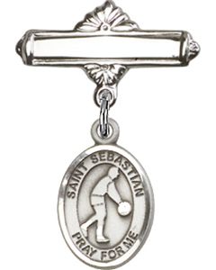 St Sebastian Basketball Baby Badge - 9163/0730