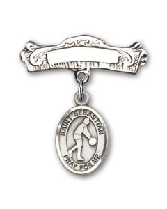 St Sebastian Basketball Baby Badge - 9163/0732