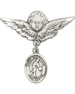 St Sebastian Basketball Baby Badge - 9163/0733