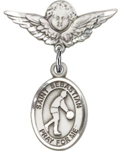 St Sebastian Basketball Baby Badge - 9163/0735