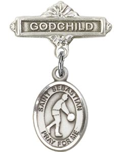 St Sebastian Basketball Baby Badge - 9163/0736