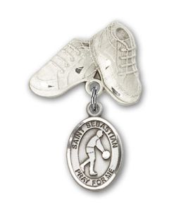 St Sebastian Basketball Baby Badge - 9163/5923