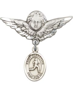 St Sebastian Track and Field Baby Badge - 9176/0733
