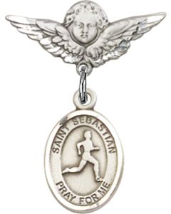 St Sebastian Track and Field Baby Badge - 9176/0735