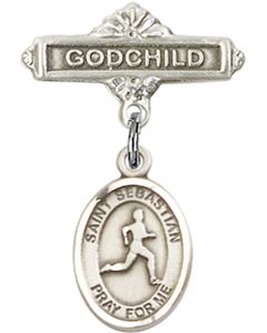 St Sebastian Track and Field Baby Badge - 9176/0736