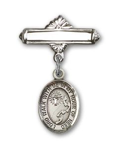 Footprints Cross Baby Badge - 9237/0730