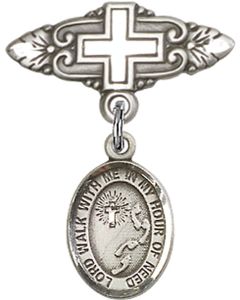 Footprints Cross Baby Badge - 9237/0731