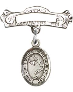 Footprints Cross Baby Badge - 9237/0732