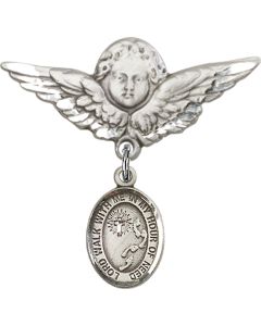 Footprints Cross Baby Badge - 9237/0733