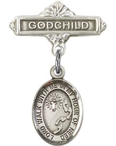 Footprints Cross Baby Badge - 9237/0736