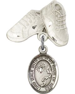 Footprints Cross Baby Badge - 9237/5923