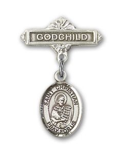 St Christian Demosthenes Baby Badge - 9257/0736