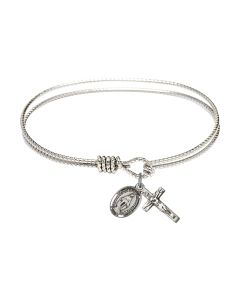 0702M-SET - 7 Oval Eyehook Bangle Miraculous/Crucifix