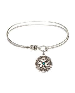 5106-STN - Shamrock w/ Celtic Border Bangle Available in 8 Styles