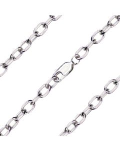 Open Cable Chain Light Rhodium/Gold Plate C23 - 4mm