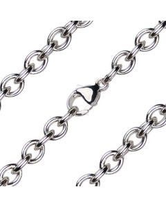 Heavy Open Cable Chain Light Rhodium/Gold Plate C28 - 6.05mm