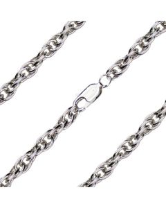 Heavy Rope Chain Light Rhodium/Gold Plate C66 - 4mm